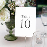 Einfache Minimal White Wedding Tischnummern<br><div class="desc">Diese schlichte und elegante Hochzeitskarte in Weiß mit schwarzem Tischnummer mit minimalistischer Optik ist modern und sauber. Egal, welche Farbe Sie für Ihre Hochzeitsblumen, Brautmädchen oder Trauzeugen Kleidung verwenden, die Einfachheit der Tischnummern lässt Ihr Hochzeitsfarbschema glänzen! HINWEIS: Um eine Tischkarte für jede Tabelle zu erstellen, müssen Sie sie jeweils einzeln...</div>