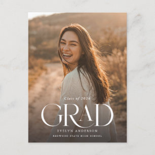 Einfache Minimale Abschluss-Foto Graduierung Postkarte