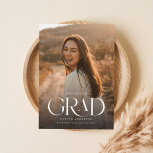 Einfache Minimale Abschluss-Foto Graduierung Postkarte