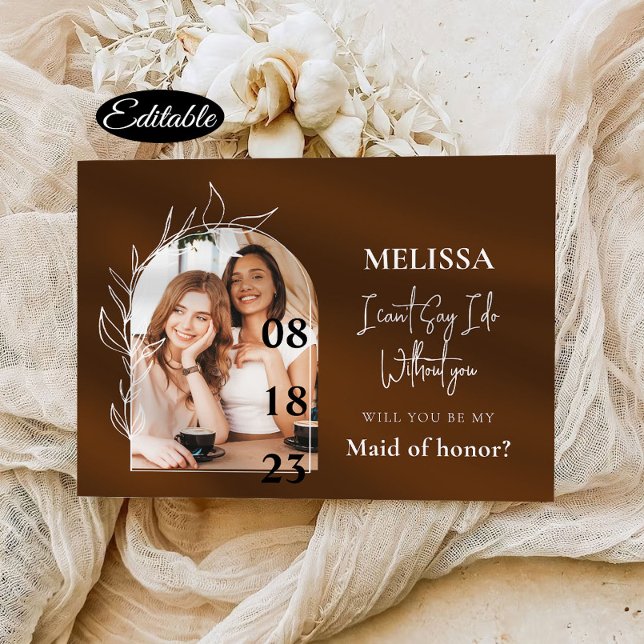 Einfache minimale Arch Bridesmaid-Vorschlagskarte Einladung (Von Creator hochgeladen)