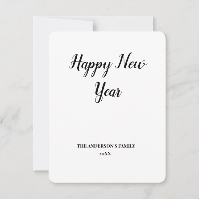 Einfache minimale Aufnahme des Textes im neuen Jah Mitteilungskarte (Vorderseite)