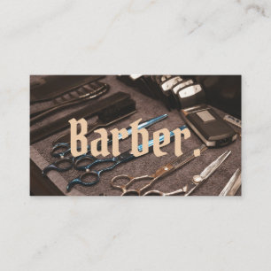 Einfache Minimale Barber Foto Typografie Einzigart Visitenkarte