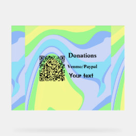Einfache minimale Barcode Spenden venmo paypal Acrylschild