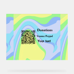 Einfache minimale Barcode Spenden venmo paypal Acrylschild