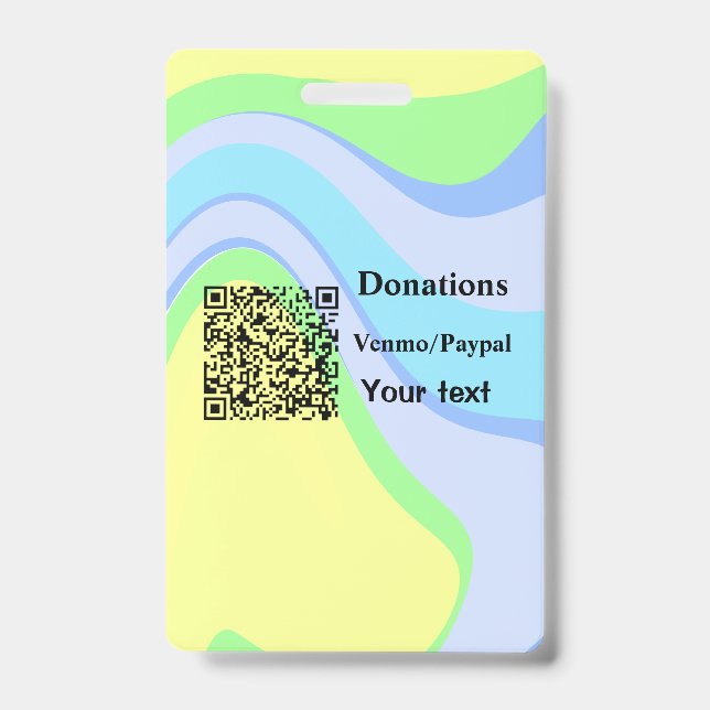 Einfache minimale Barcode Spenden venmo paypal Ausweis (Vorderseite)