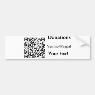 Einfache minimale Barcode Spenden venmo paypal Autoaufkleber