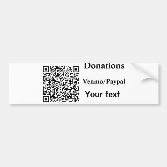 Einfache minimale Barcode Spenden venmo paypal Autoaufkleber (Vorne)