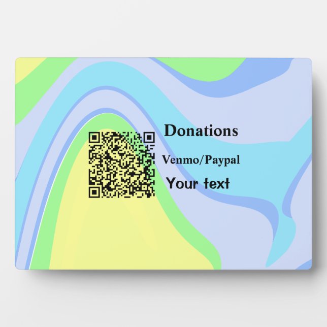 Einfache minimale Barcode Spenden venmo paypal Fotoplatte (Vorderseite)