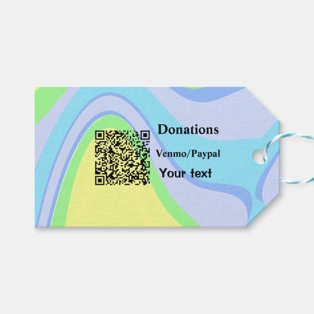 Einfache minimale Barcode Spenden venmo paypal Geschenkanhänger (Vorderseite (Horizontal))