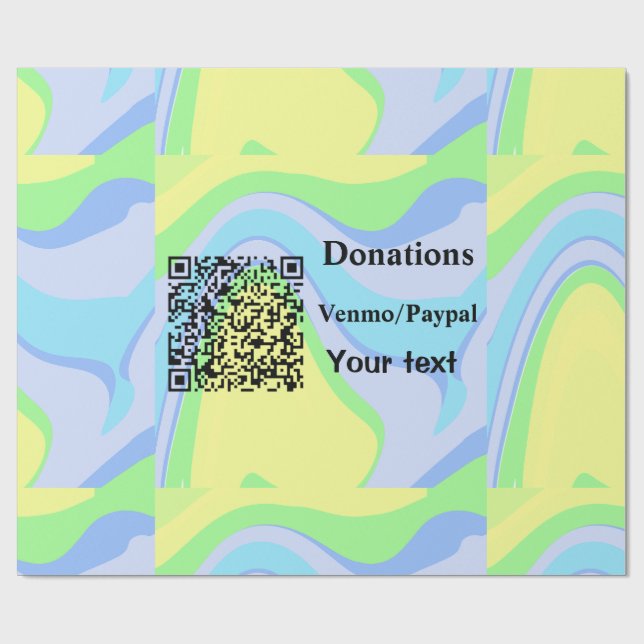 Einfache minimale Barcode Spenden venmo paypal Geschenkpapier (Flach)