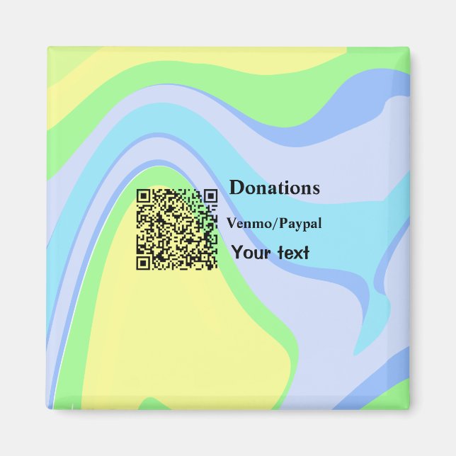 Einfache minimale Barcode Spenden venmo paypal Magnet (Vorne)