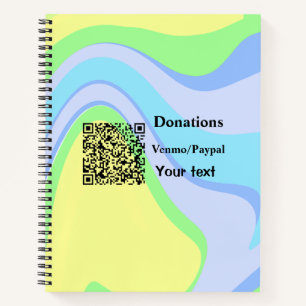 Einfache minimale Barcode Spenden venmo paypal Notizbuch