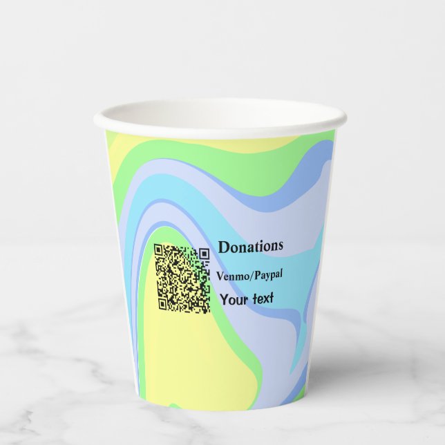 Einfache minimale Barcode Spenden venmo paypal Pappbecher (Vorderseite)