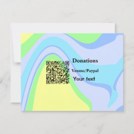 Einfache minimale Barcode Spenden venmo paypal Postkarte