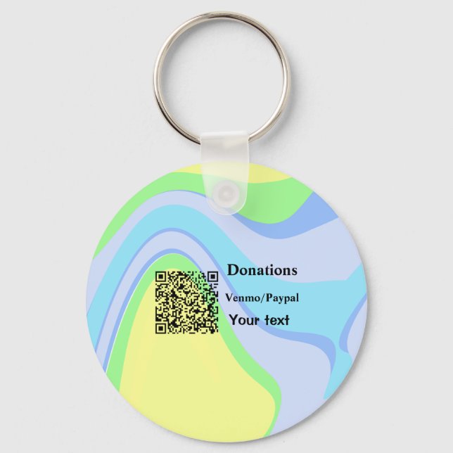 Einfache minimale Barcode Spenden venmo paypal Schlüsselanhänger (Vorderseite)