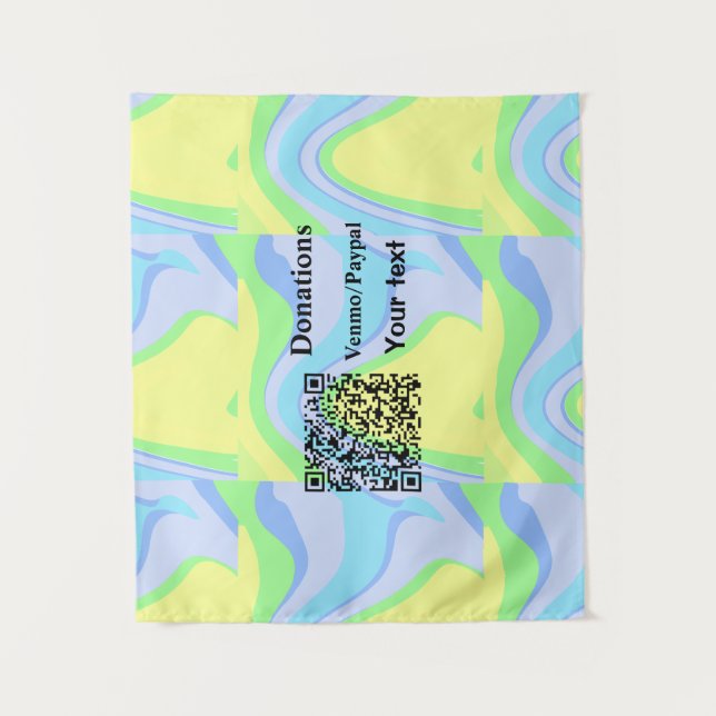 Einfache minimale Barcode Spenden venmo paypal Wandteppich (Vorderseite)