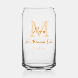 einfache minimale Bestform Orangenmonogramm Dosenglas