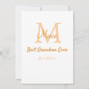 einfache minimale Bestform Orangenmonogramm Einladung