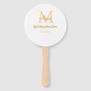 einfache minimale Bestform Orangenmonogramm Fächer