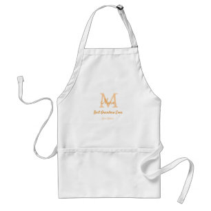einfache minimale Bestform Orangenmonogramm Schürze