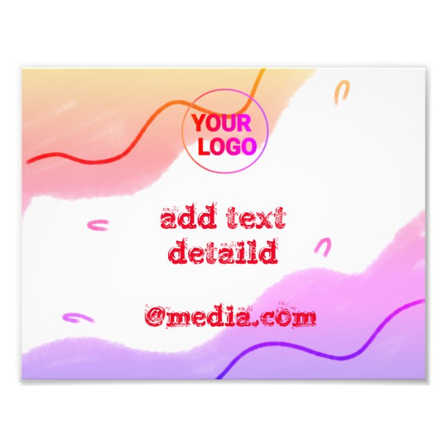 einfache minimale elegante fügen Sie Ihr Logo-Text Fotodruck (Vorne)