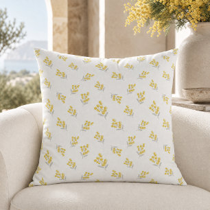 Einfache minimale elegante gelbe Blume Kissen