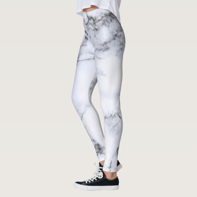 Einfache, minimale farbenfrohe Streifen lila grüne Leggings (Links)