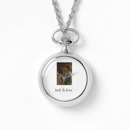 Einfache, minimale Farbkombination Foto-Text Armbanduhr