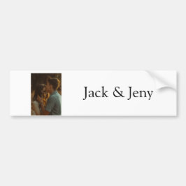 Einfache, minimale Farbkombination Foto-Text Autoaufkleber