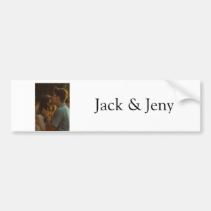 Einfache, minimale Farbkombination Foto-Text Autoaufkleber