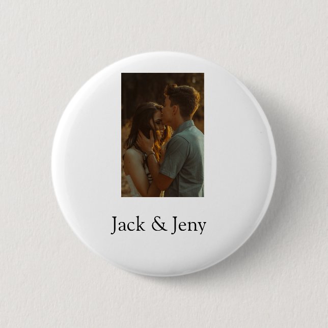 Einfache, minimale Farbkombination Foto-Text Button (Vorderseite)