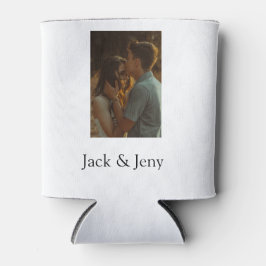 Einfache, minimale Farbkombination Foto-Text Dosenkühler