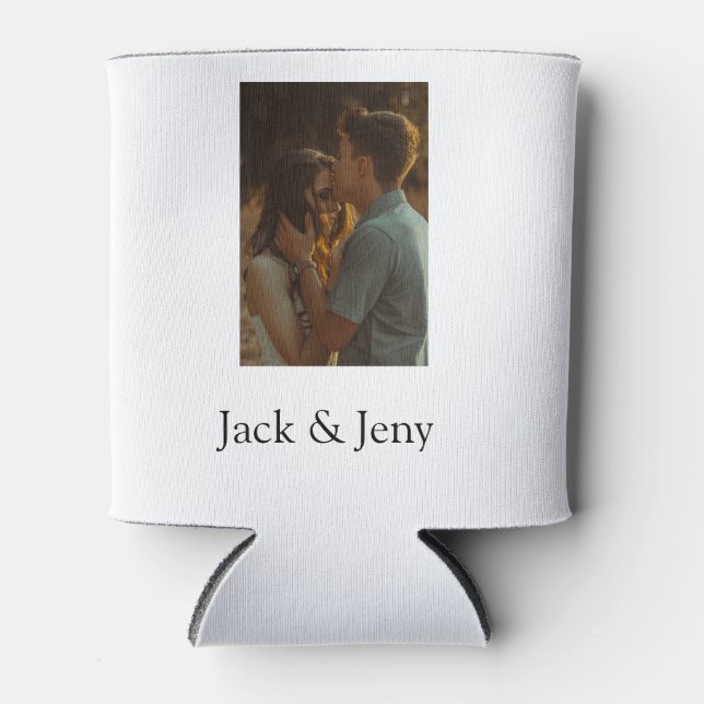 Einfache, minimale Farbkombination Foto-Text Dosenkühler (Vorderseite)