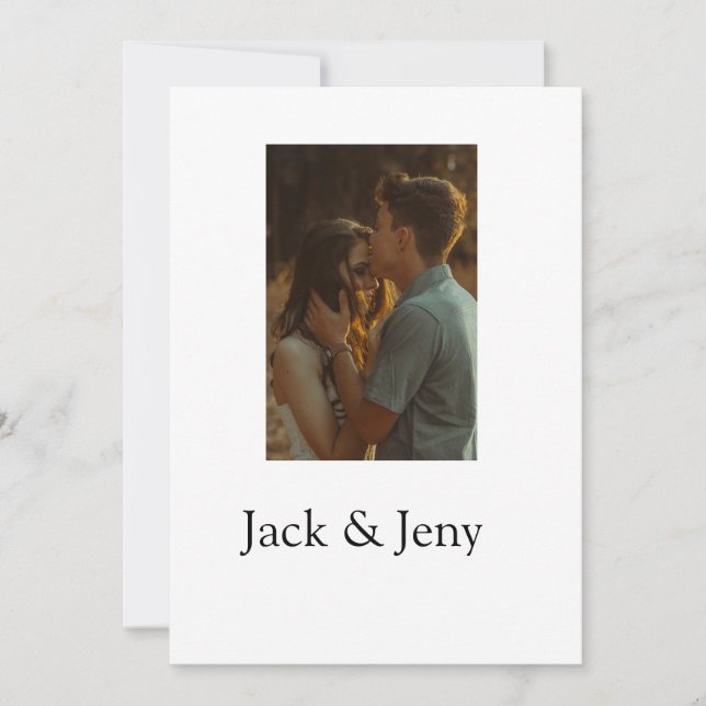 Einfache, minimale Farbkombination Foto-Text Einladung (Vorderseite)