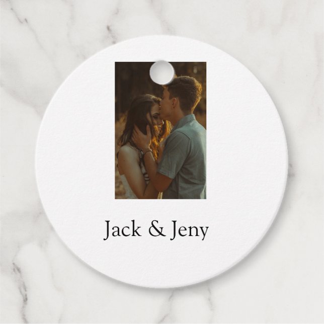 Einfache, minimale Farbkombination Foto-Text Geschenkanhänger (Vorderseite)