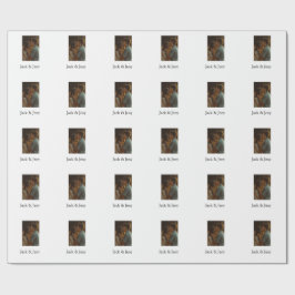 Einfache, minimale Farbkombination Foto-Text Geschenkpapier