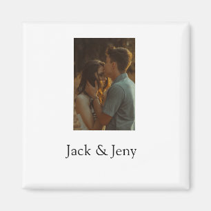 Einfache, minimale Farbkombination Foto-Text Magnet