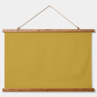 einfache minimale feste Farbe custom Senf golden Wandteppich Mit Holzrahmen