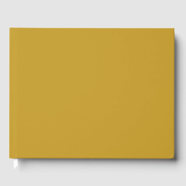 einfache minimale feste Farbe custom Senfgold  Gästebuch (Vorderseite)