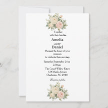 Einfache minimale florale Hochzeitseinladung