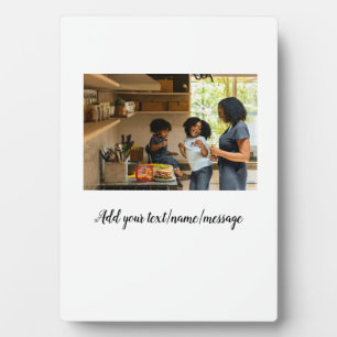einfache minimale Foto-Collage Name Familie Mama Fotoplatte