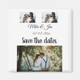 Einfache minimale Fotocollage Save-the-Date-Einlad Magnet