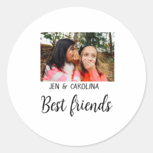 einfache minimale Freunde Namen hinzufügen Foto Te Runder Aufkleber