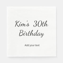 einfache minimale Geburtstagskalligrafie-Textur Serviette