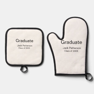 einfache minimale Graduierung fügen Namen moderne Ofenhandschuh & Topflappen-Set