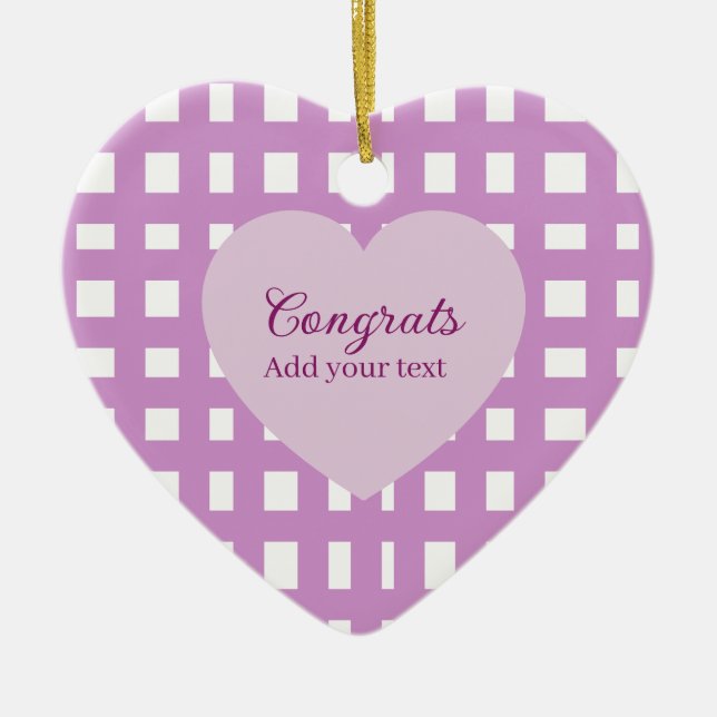 Einfache minimale Gratulation Abschluss lila Keramik Ornament (Vorne)