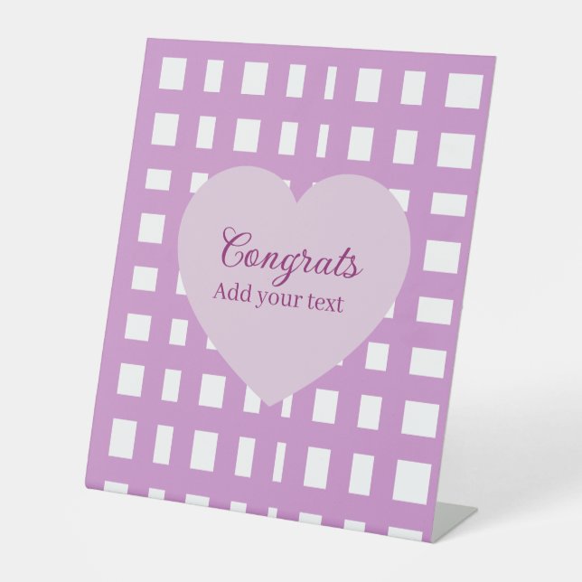 Einfache minimale Gratulation Abschluss lila Sockelschild (Vorderseite)