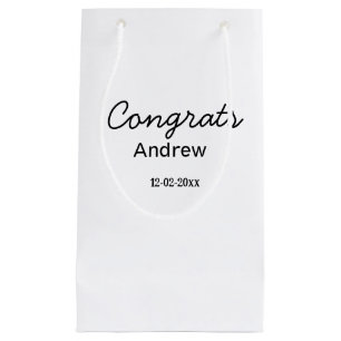 Einfache minimale Gratulation hinzufügen Name Datu Kleine Geschenktüte