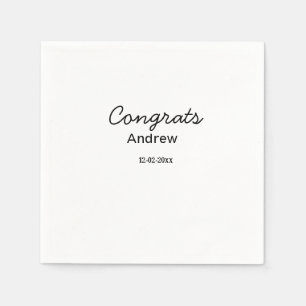 Einfache minimale Gratulation hinzufügen Name Datu Serviette