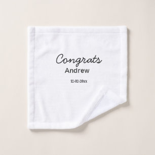 Einfache minimale Gratulation hinzufügen Name Datu Waschlappen